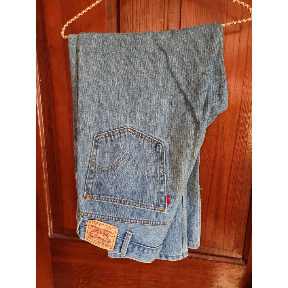 Vintage Mens Levis 505 Size 40 x 30 Red Tab Regular Fit Blue Jeans